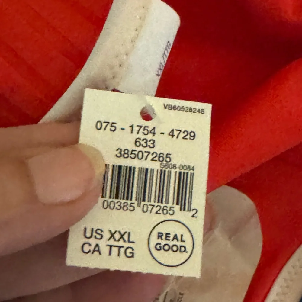 AA-512 Aerie NWT PLUS SIZE XXL Cheekiest Side Tie Ribbed Red & White Bottoms‎